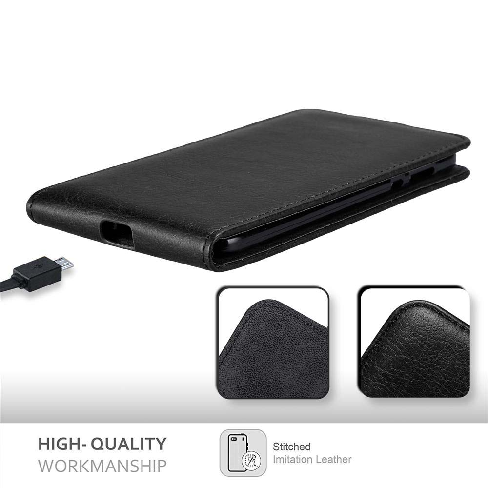 Funda negra que muestra mano de obra de alta calidad.