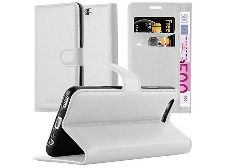 Cadorabo - Custodia Libro Per Samsung Galaxy S6 Edge Plus In Classy Argento - Con Vani Di Carte, Funzione Stand E Chiusura Magnetica - Portafoglio Cover Case Wallet Book Etui Protezione