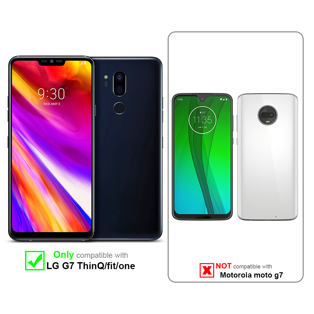 Zwei Telefone nebeneinander. Eines ist ein LG und das andere ein Motorola. Text: Nur kompatibel mit LG.