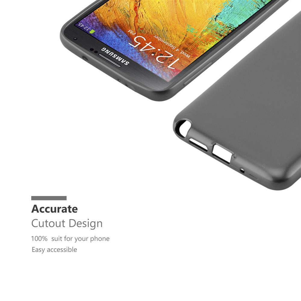 Ein Telefon in einem grauen Gehäuse, auf dem Bildschirm Uhrzeit und Datum angezeigt werden.