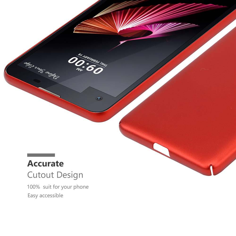 Telefono rosso su sfondo bianco, con custodia rossa. Il telefono mostra l'ora 09:00 AM.