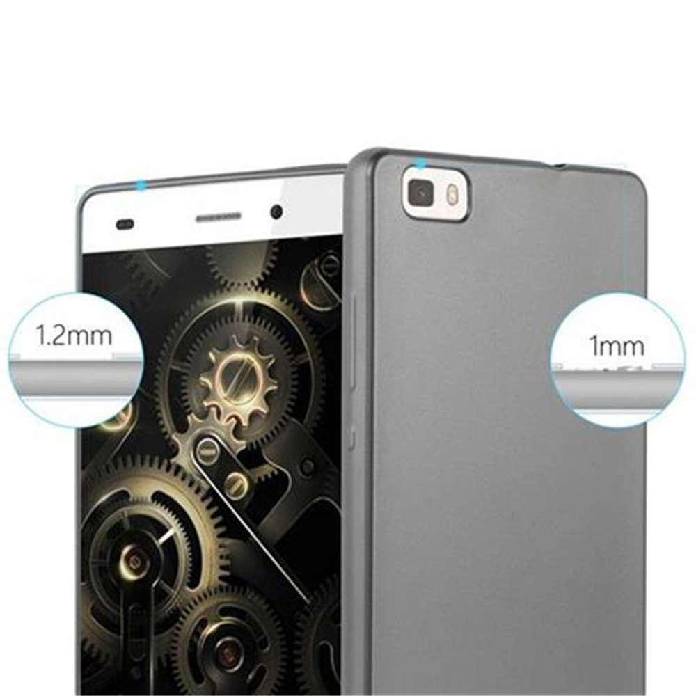 Imagen que muestra un teléfono con una funda, destacando la delgadez de la funda. Las medidas se muestran en 1,2 mm y 1 mm.