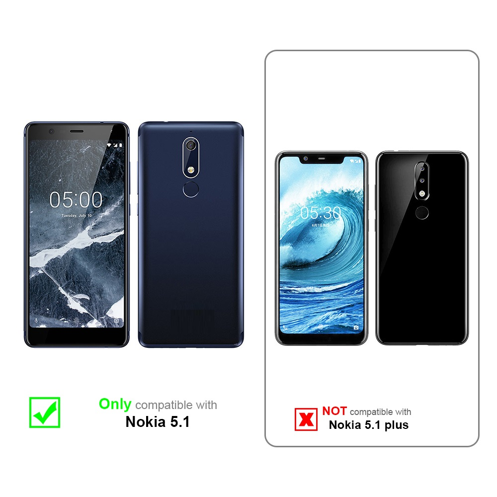 Vergleich von Telefonen. Eines ist mit Nokia 5.1 kompatibel, eines nicht mit Nokia 5.1 plus.