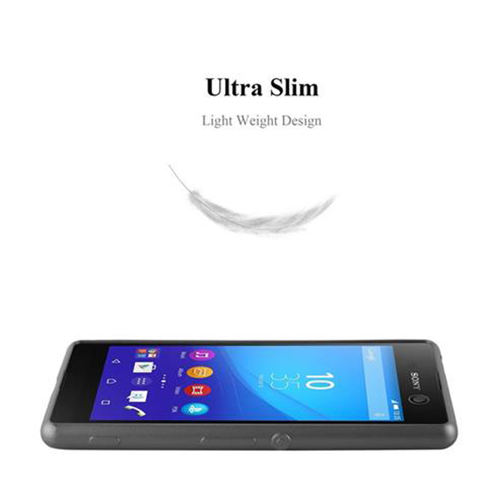 Uno smartphone su sfondo bianco, con testo 'Ultra Slim' e illustrazione di piuma.
