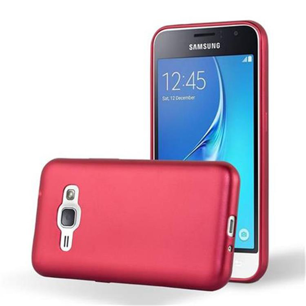 Una funda roja para teléfono con un teléfono.