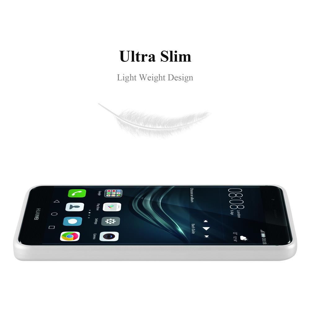 Un telefono con bordo bianco e icone sullo schermo. Testo sopra: 'Ultra Slim', 'Light Weight Design'.