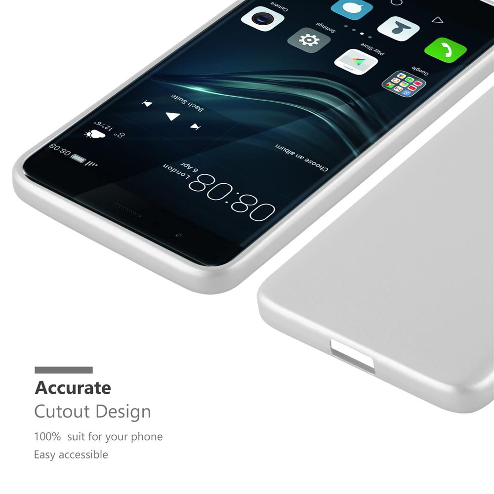 Un telefono in una custodia, con il testo 'Accurate Cutout Design'.