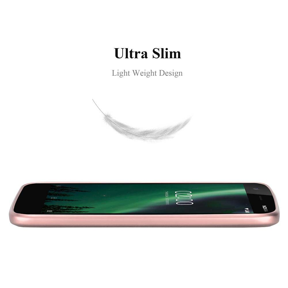 Ein Telefon in einer schlanken Hülle mit einer Feder, die Leichtigkeit zeigt.