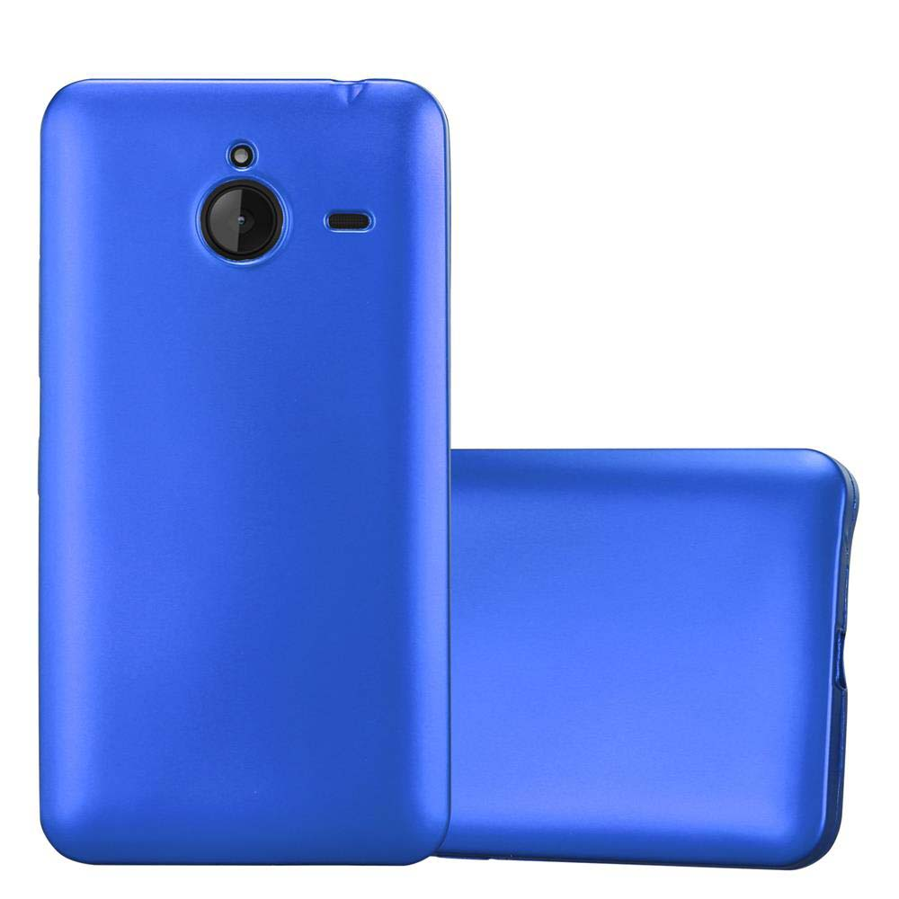 Custodia blu per telefono con fotocamera e cover abbinata.