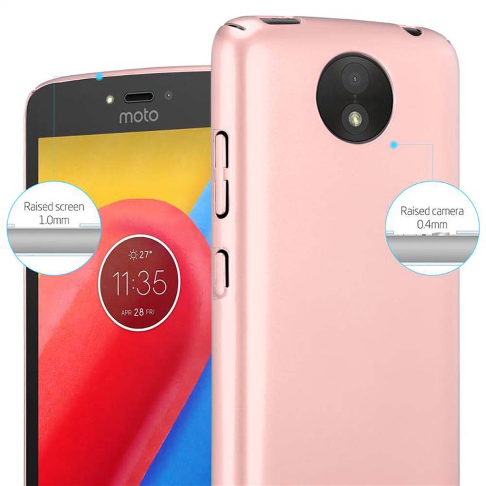 Rosa Telefon, mit Kamera- und Bildschirmdetails hervorgehoben.