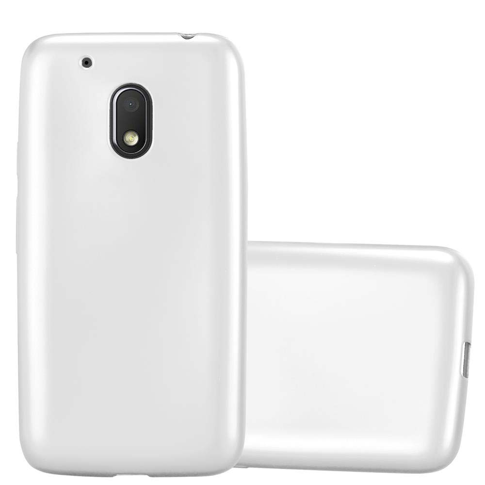 Dos fundas blancas para teléfono, una frontal y otra trasera.
