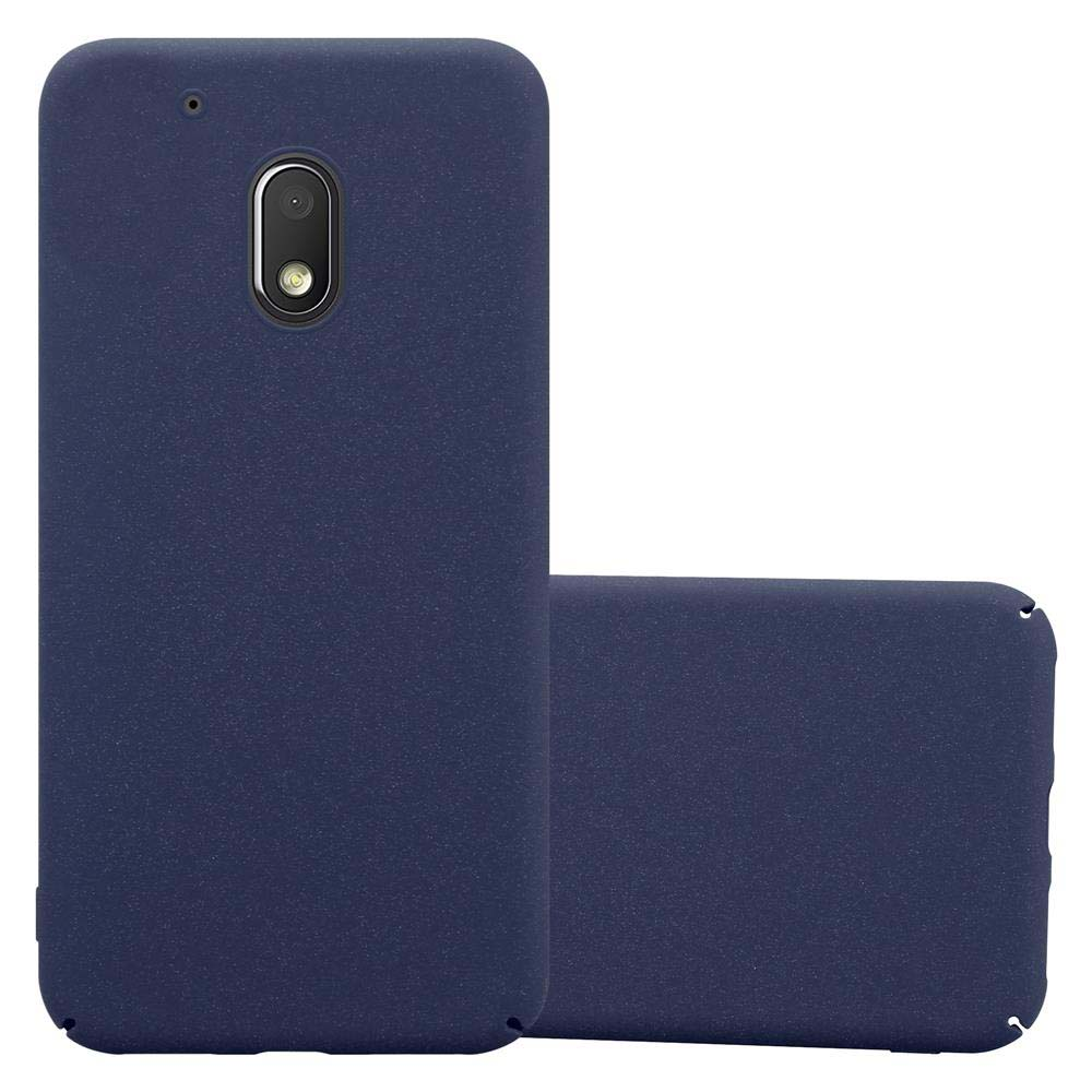Custodia blu scuro per telefono in due parti. Una è il retro del telefono, l'altra è una cover separata.