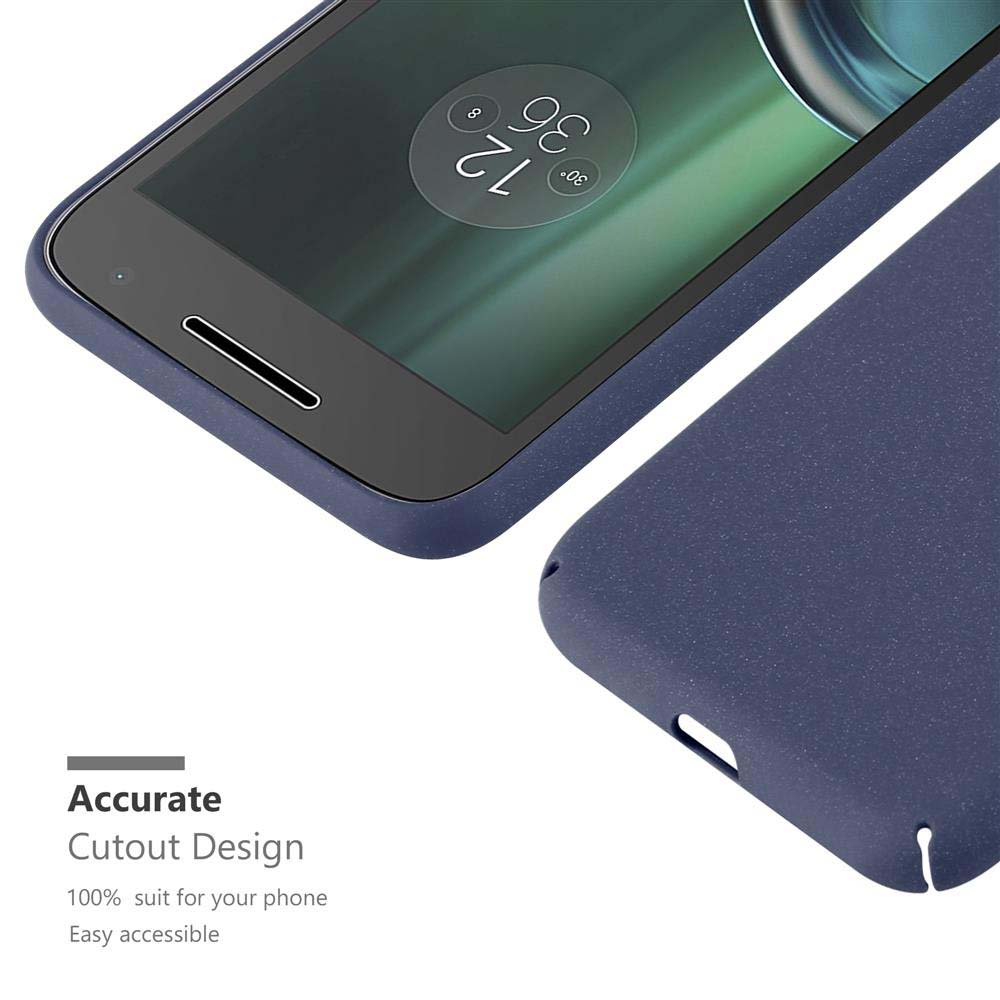 Una custodia blu per telefono con un telefono, che mostra lo schermo del telefono con un design di ritaglio preciso.