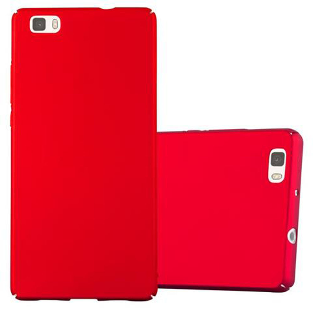 Funda de teléfono roja. Se ven dos fundas. Una está de pie y la otra tumbada.