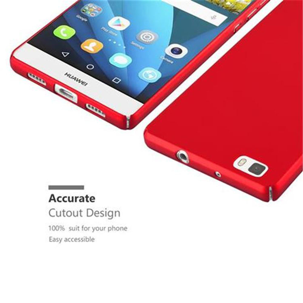 Teléfono rojo en funda roja. Diseño de corte preciso.