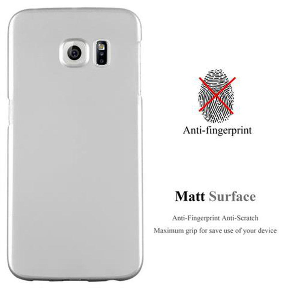 Graue Handyhülle mit Kameraausschnitt. Anti-Fingerabdruck und matte Oberfläche.