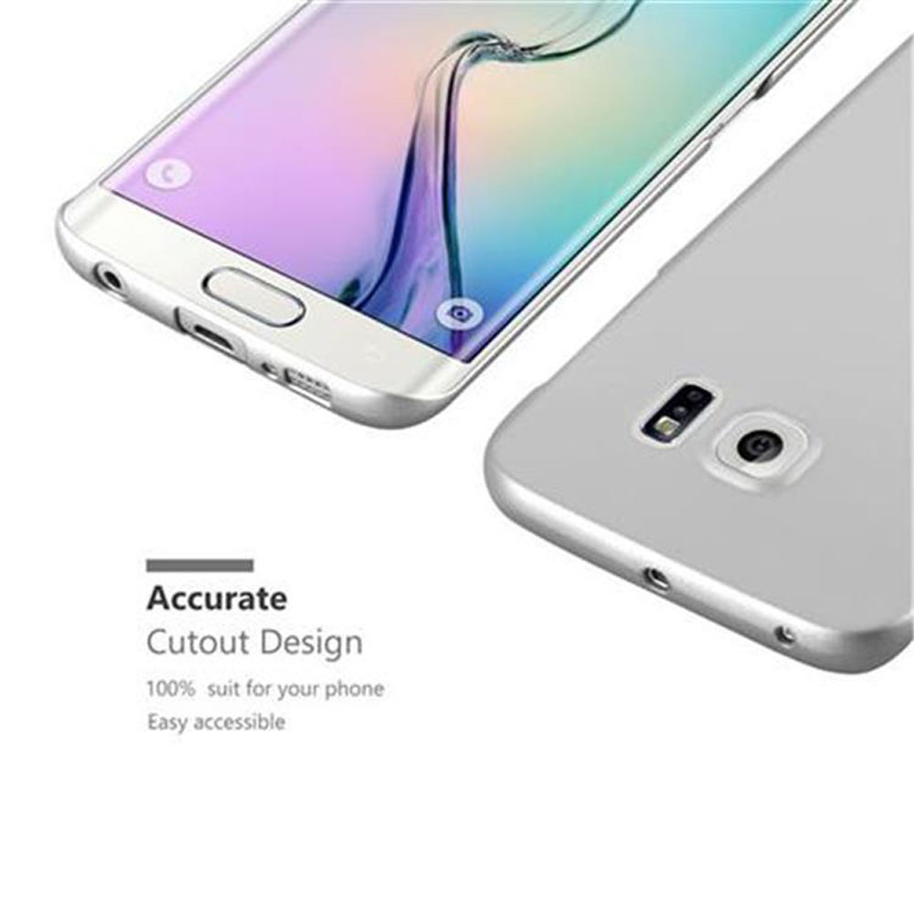 Telefon mit grauem Gehäuse. Bildschirm und Gehäuseränder sichtbar. Gehäuse hat Kameraausschnitt.