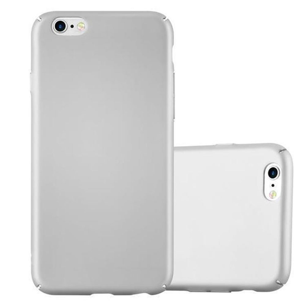 Silberne Handyhüllen mit Telefon. Die Hülle ist silber und das Telefon ist.