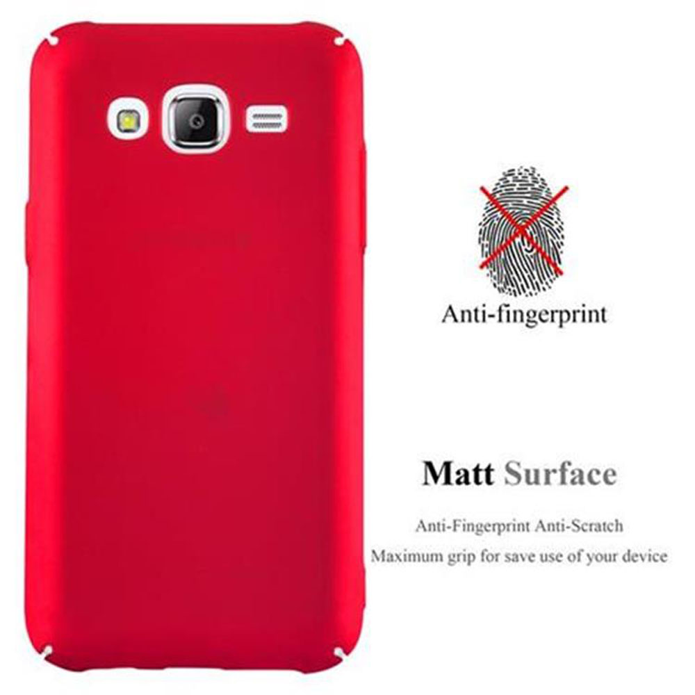 Rote Handyhülle. Text lautet 'Anti-Fingerabdruck' und 'Matt Surface'.