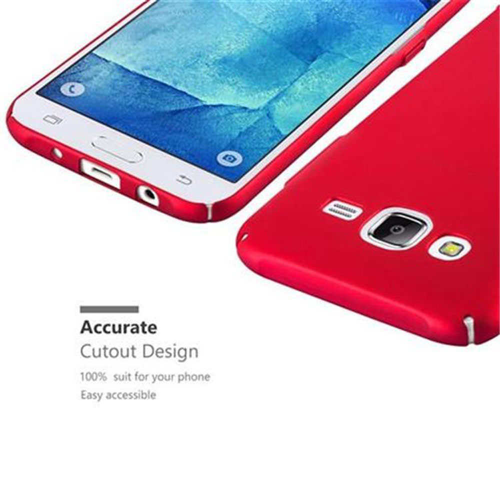 Zwei Handys mit Schutzhülle. Ein Telefon ist weiß, das andere rot. Die Hülle ist auf dem roten Telefon.