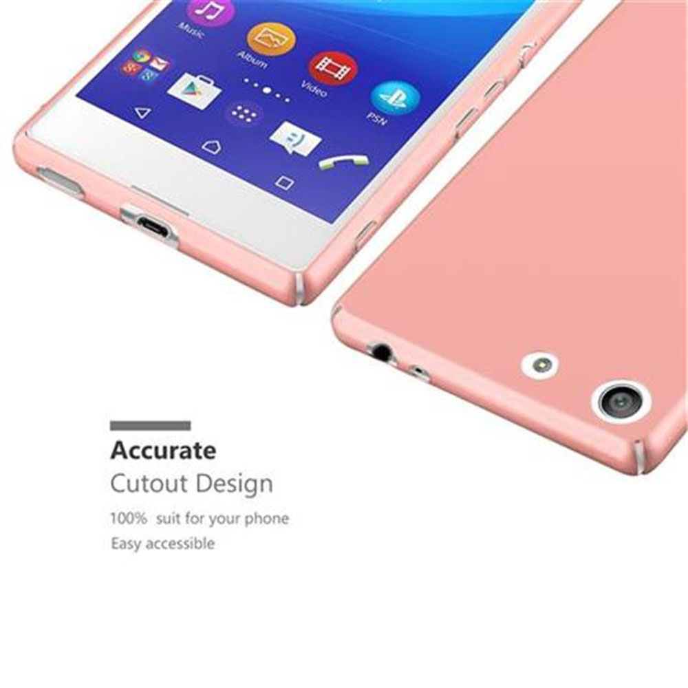 Funda rosa para teléfono con un teléfono. Dos partes son visibles. Diseño de recorte preciso. Fondo blanco.