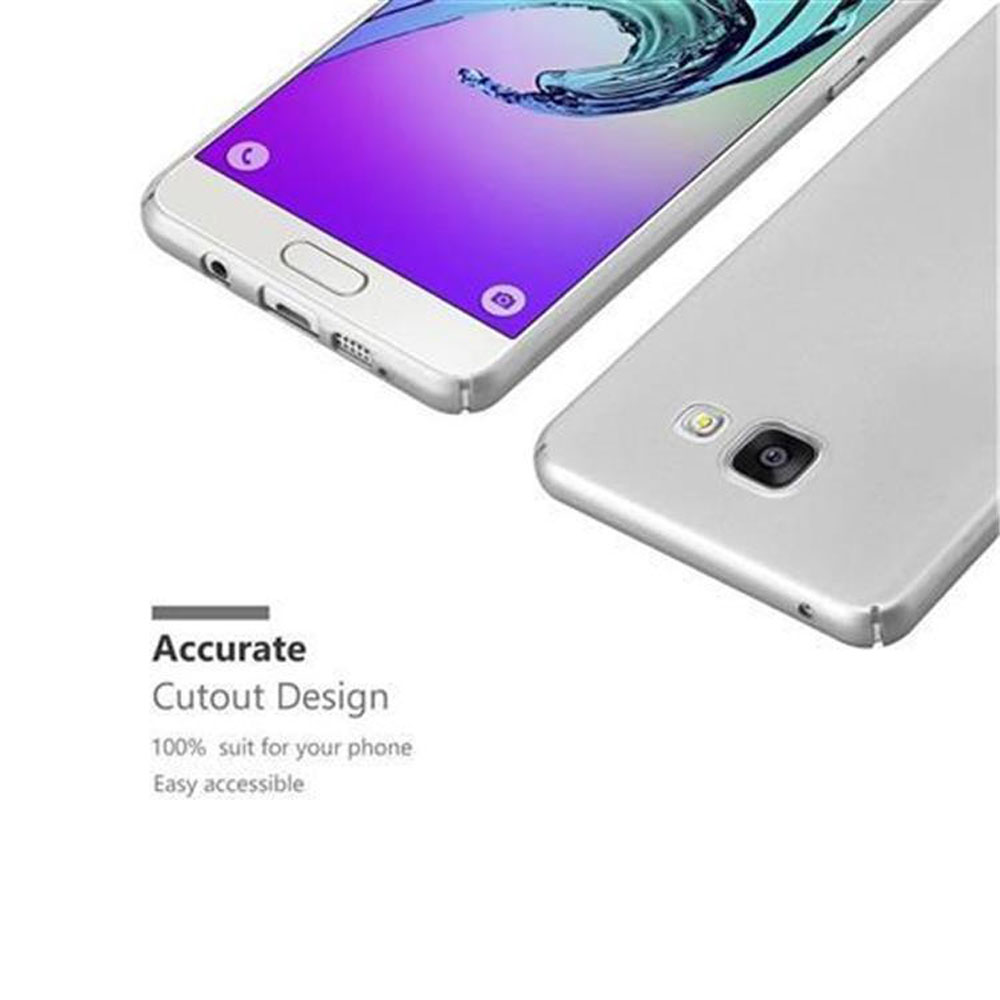 Due telefoni, uno bianco, uno argento. Testo: Design preciso del ritaglio.