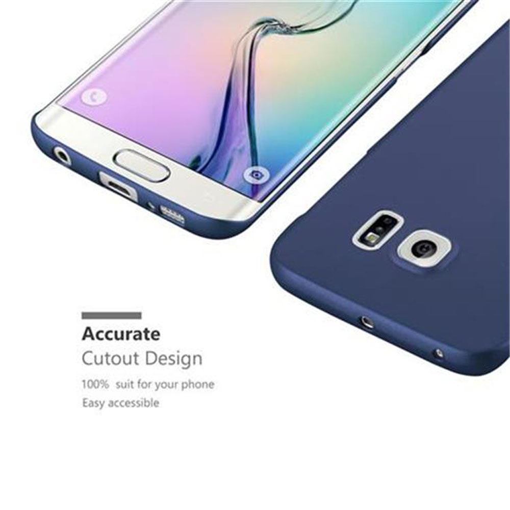 Due parti del telefono, un telefono e la custodia. Testo: Design accurato del ritaglio.