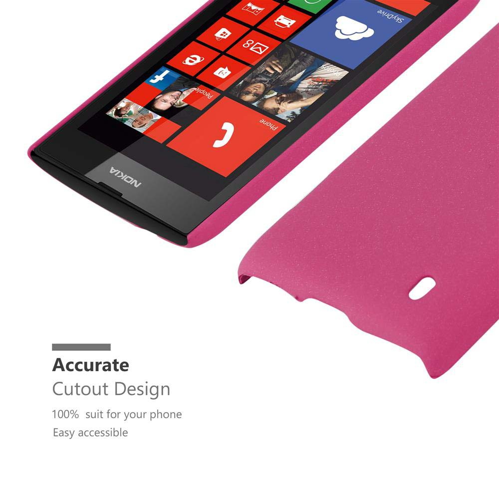 Un telefono in una custodia rosa, che mostra lo schermo del telefono e il design della custodia.