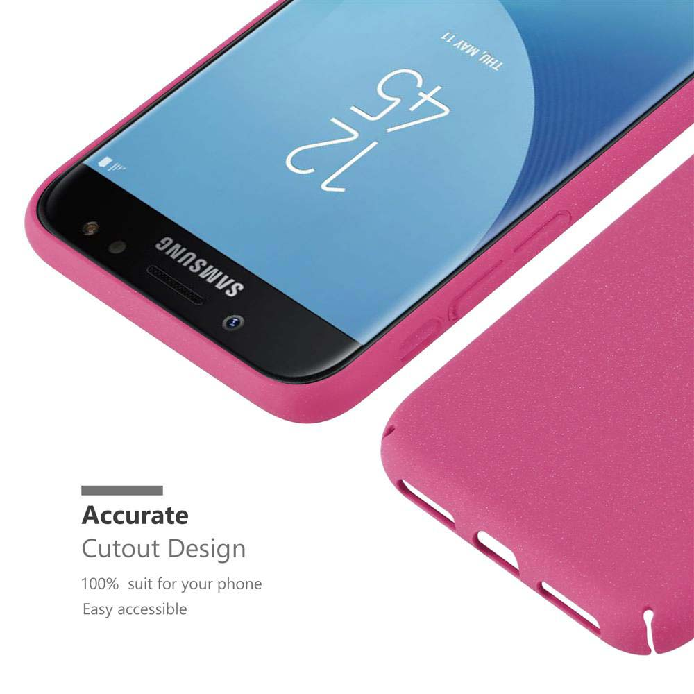 Eine rosa Handyhülle mit einem Telefon, das die Uhrzeit anzeigt. Text sagt 'Accurate Cutout Design'.