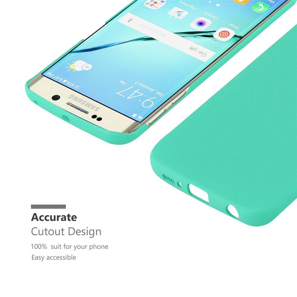 Ein Telefon und eine grüne Handyhülle. Das Telefon hat einen Bildschirm mit der Uhrzeit. Die Hülle ist mintgrün.