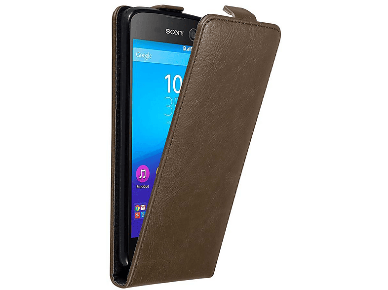 Cadorabo Custodia Flip Con Chiusura Magnetica Per Sony Xperia M5 – Colore Nero Notte – Cover A Portafoglio In Finta Pelle - 4