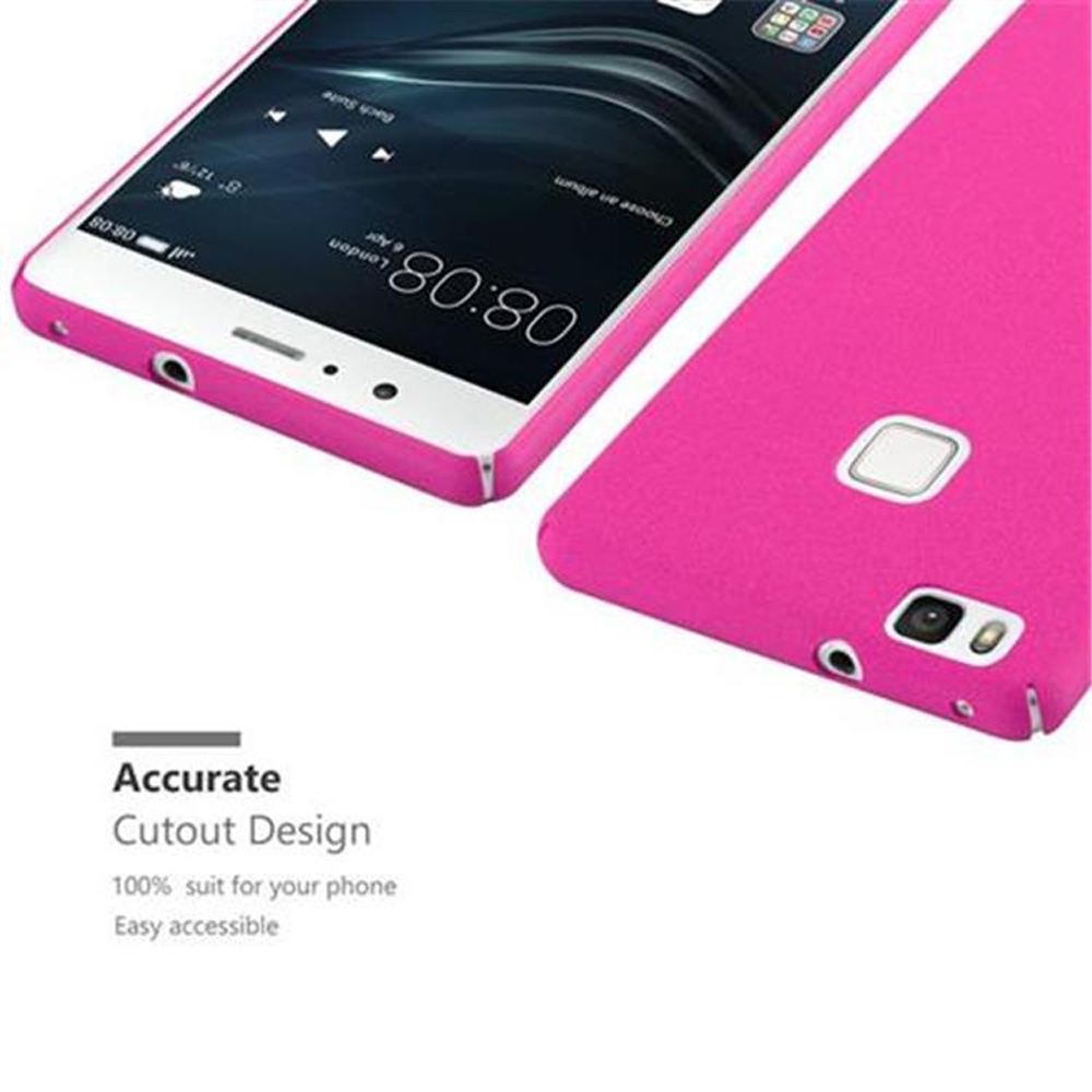 Telefono e custodia rosa, che mostra una schermata iniziale. Testo: Design con ritaglio accurato, 100% adatto al tuo telefono.