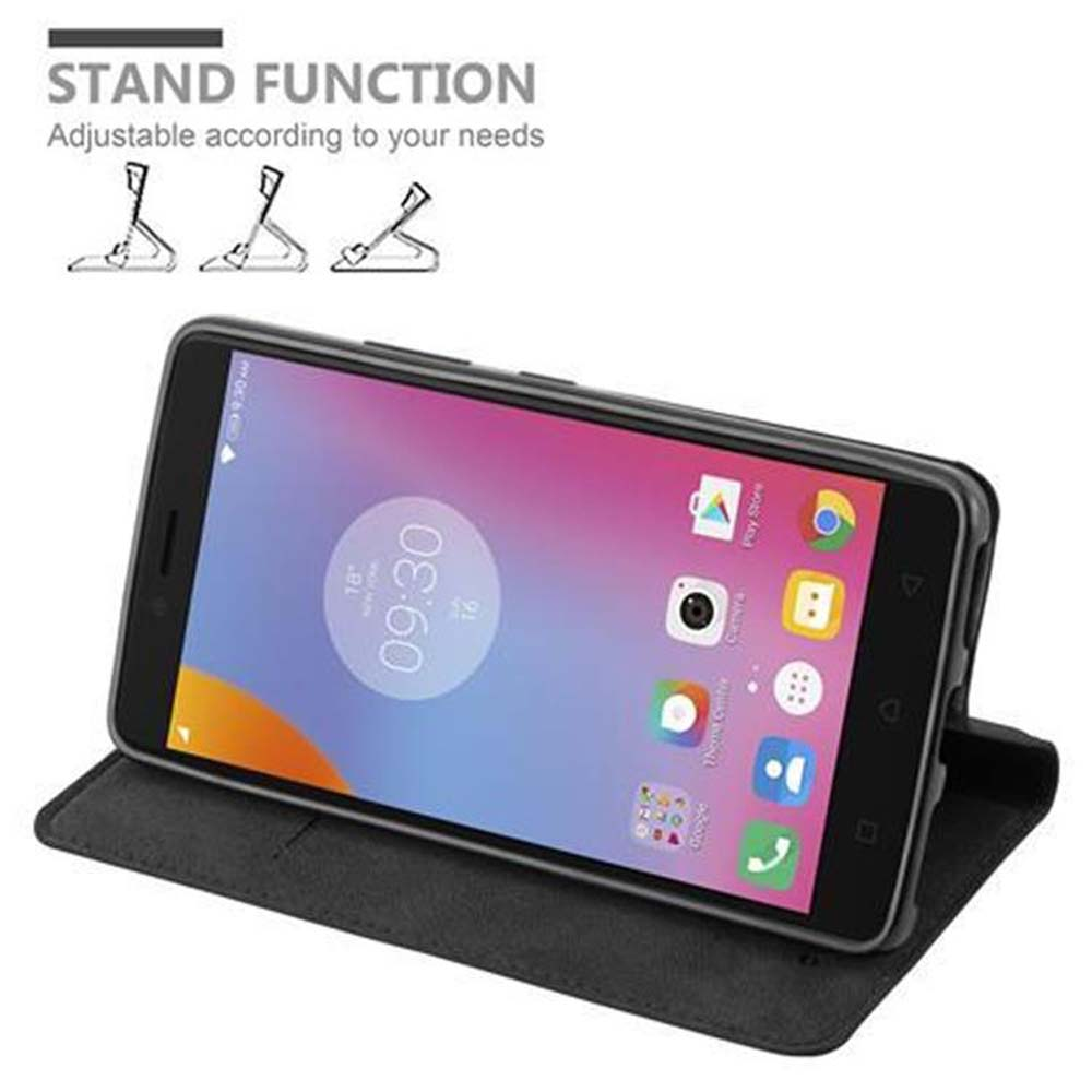 Un teléfono y una funda. La pantalla muestra la hora. El texto dice: Función de soporte, Ajustable según sus necesidades.