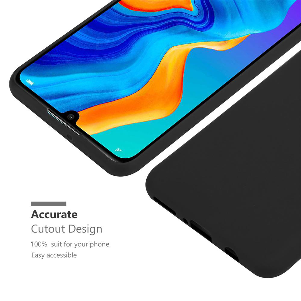 Telefono nero e custodia con schermo verde. Testo: Accurate Cutout Design. 100% suit for your phone.
