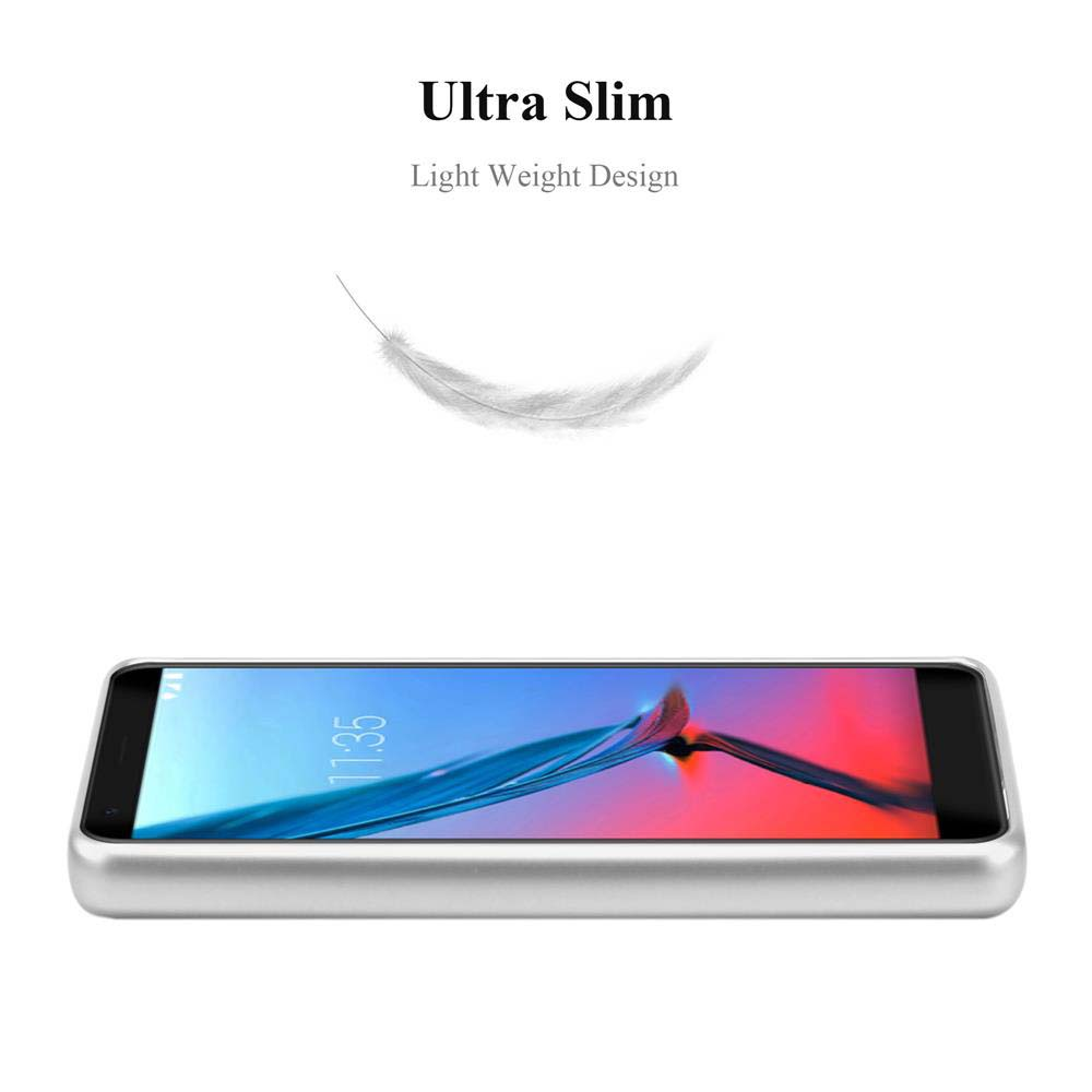 Viene mostrato un telefono con cornice argentata. Una piuma fluttua sopra il telefono. Il testo recita 'Ultra Slim'.