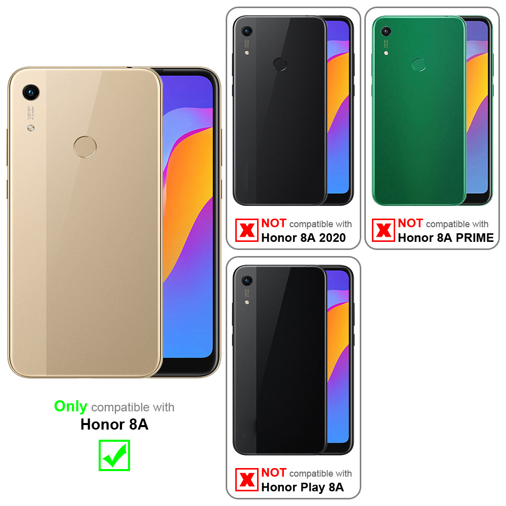 Tre telefoni con custodie, uno compatibile, altri no, segno di spunta verde e X rosse.