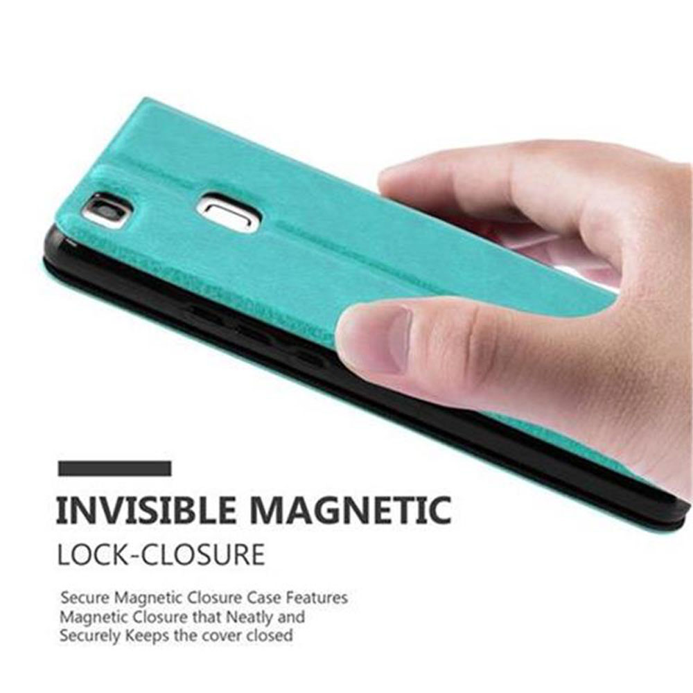 Custodia turchese con chiusura magnetica.