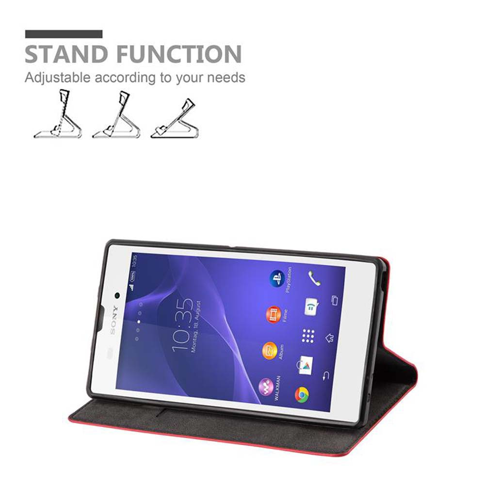Un teléfono en una funda y una función de soporte.
