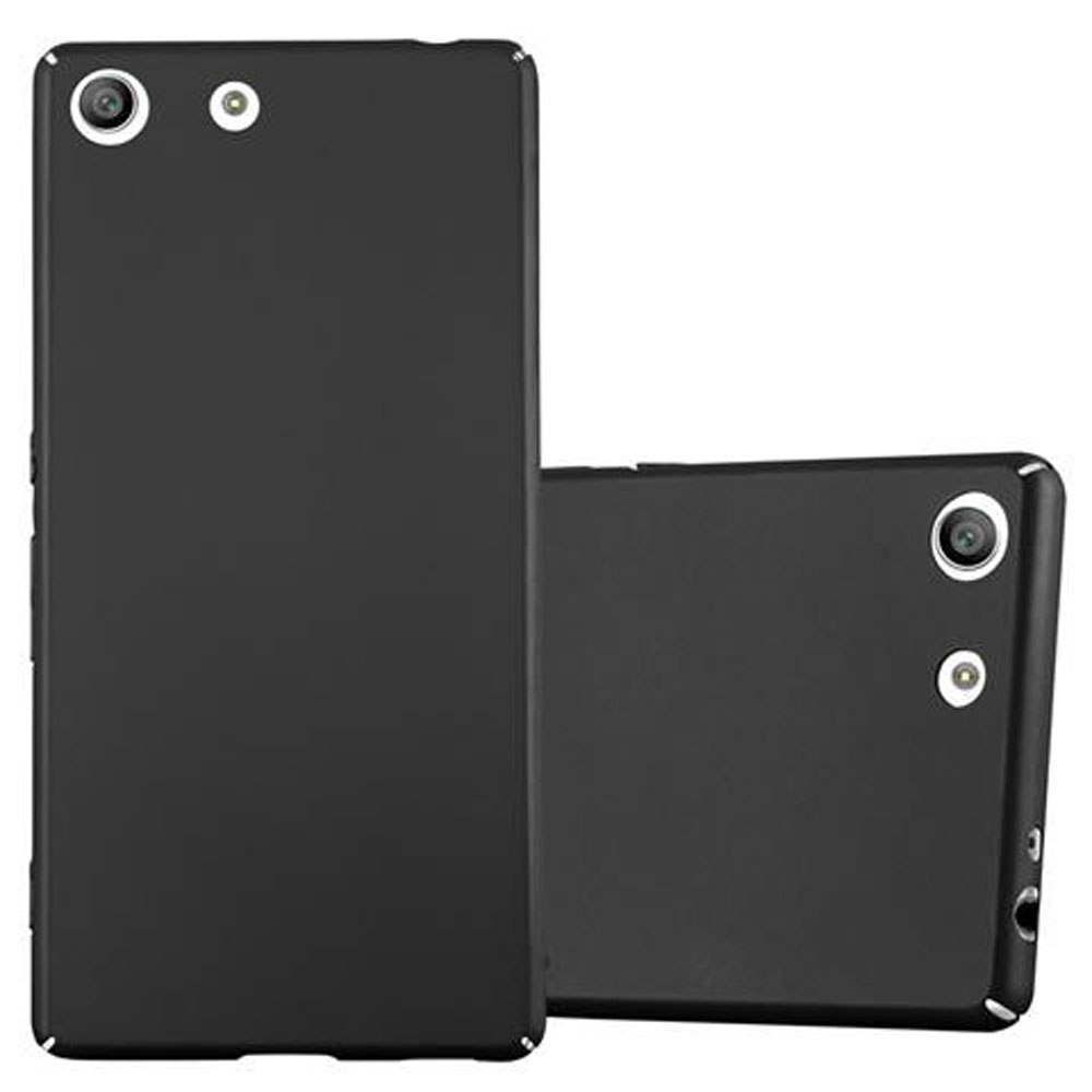 Dos fundas negras para teléfono, una de pie y otra tumbada. Fondo blanco.