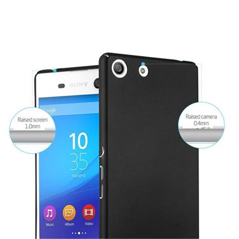 Dos teléfonos, uno blanco y uno negro, con diagramas de pantalla y cámara elevadas, sobre fondo blanco.