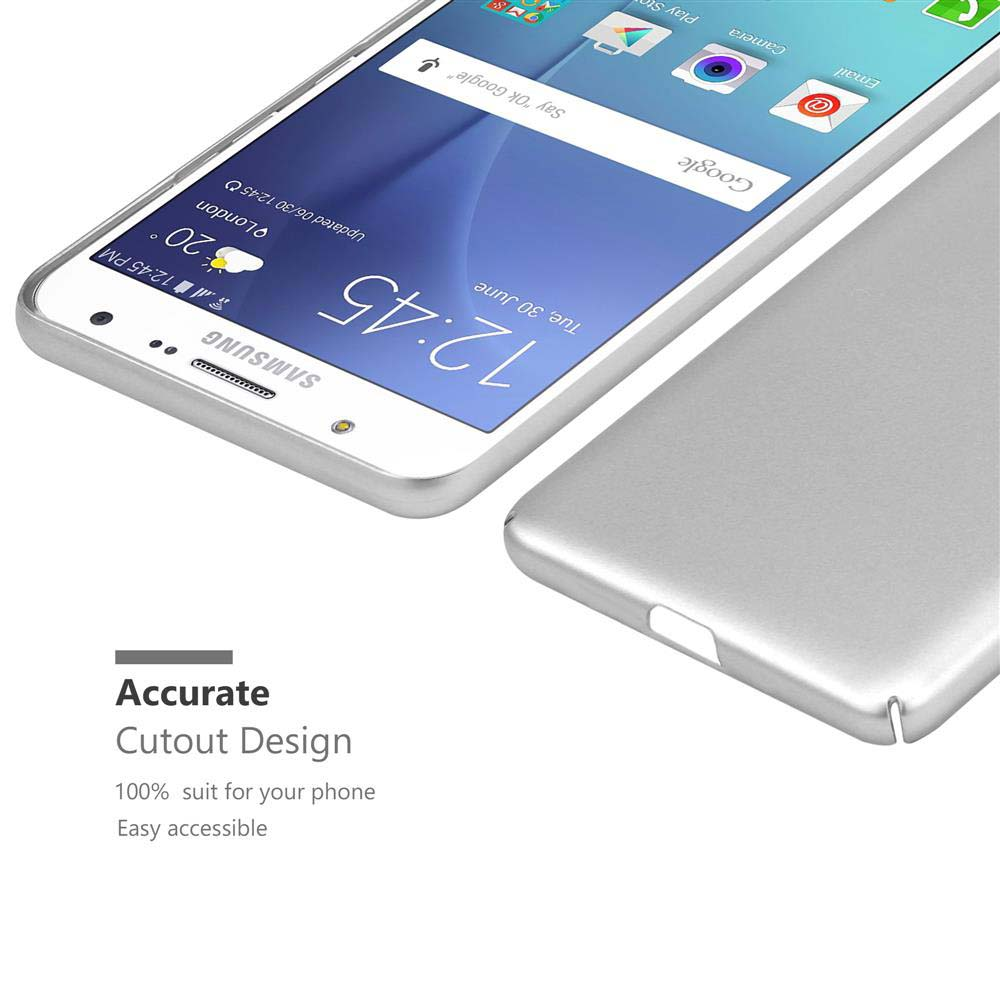 Ein Telefon rechts und eine Handyhülle links. Text überlagert 'Accurate Cutout Design'.