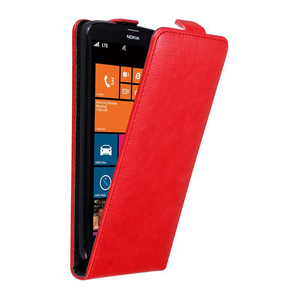 Rote Handyhülle mit Telefon mit Nokia-Oberfläche.