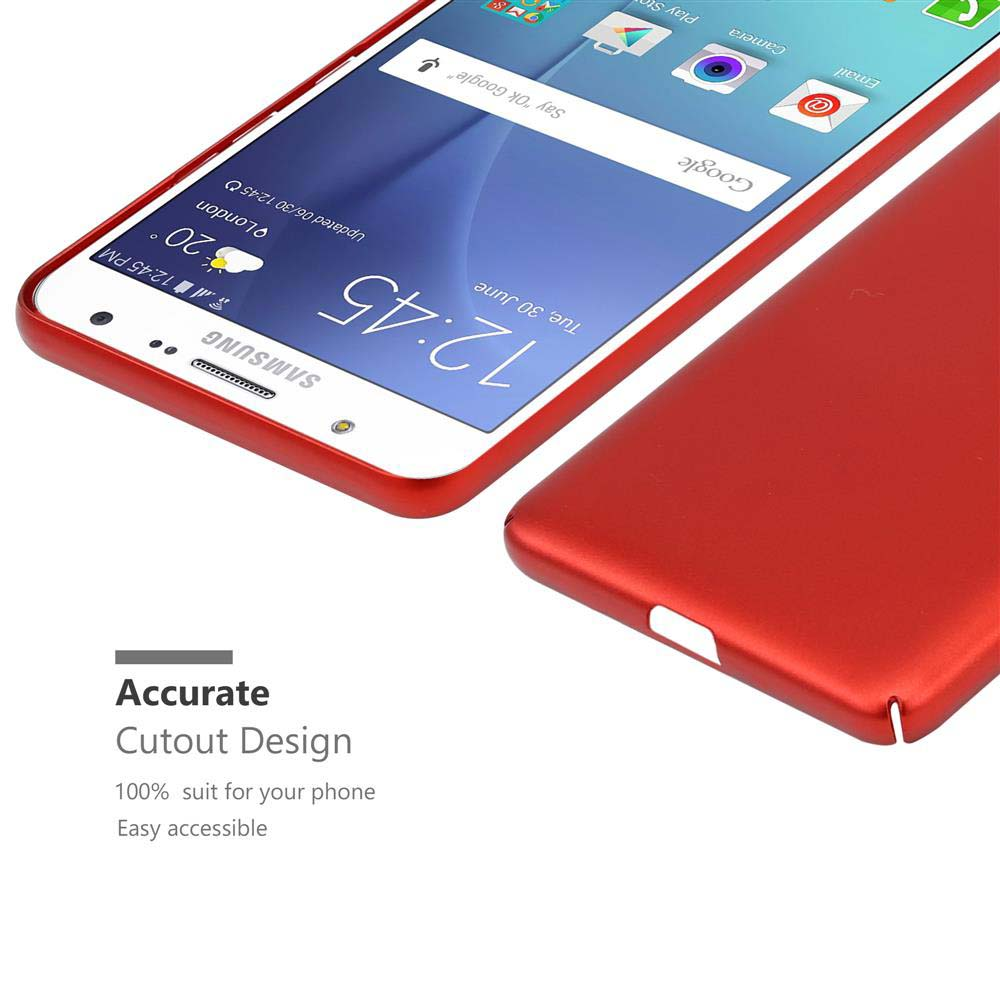 Eine rote Handyhülle mit einem Telefon darin.