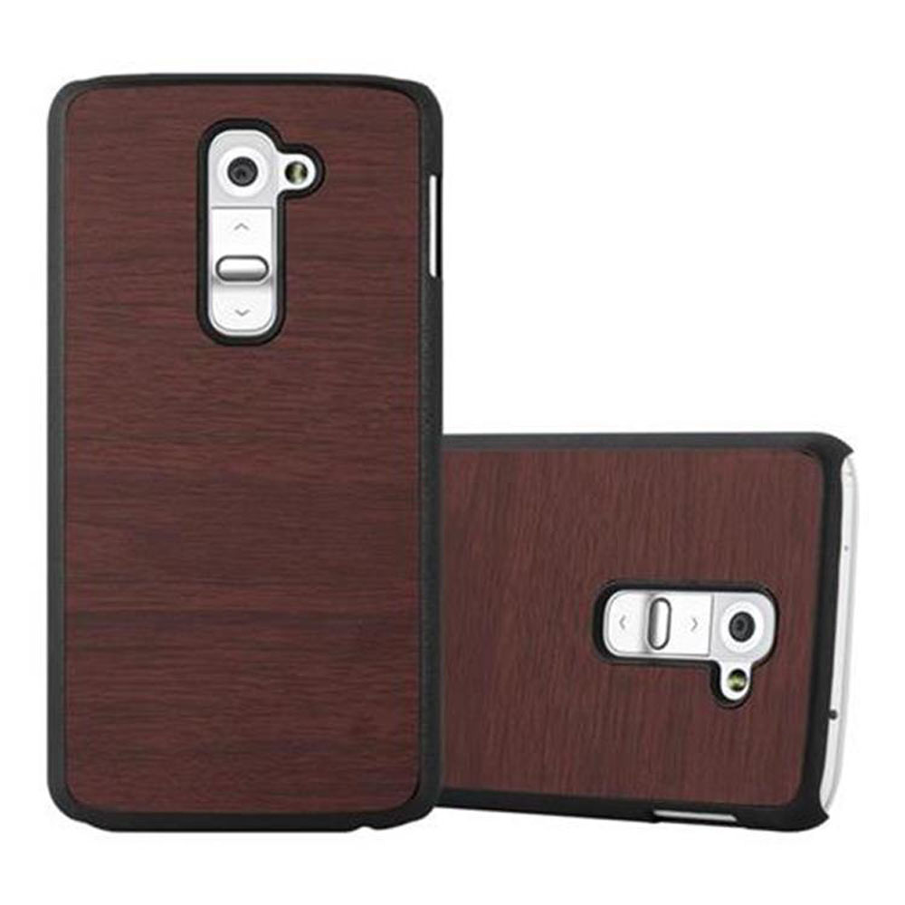 Due custodie per telefoni con venature del legno, una in piedi e una sdraiata.