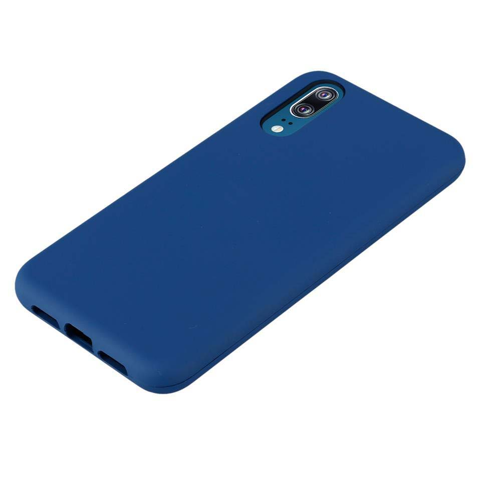 Custodia blu scuro per telefono. La custodia ha ritagli per le funzioni del telefono.