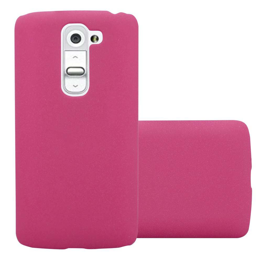 Custodia per telefono rosa. Vengono mostrate due custodie, una in piedi e una sdraiata. Entrambe le custodie sono rosa.