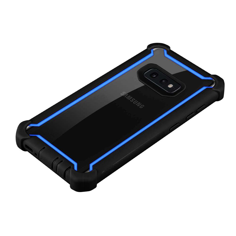 Schwarz-blaue Handyhülle. Eine schwarze Handyhülle mit blauem Rahmen wird gezeigt, die das Design und den Schutz hervorhebt.