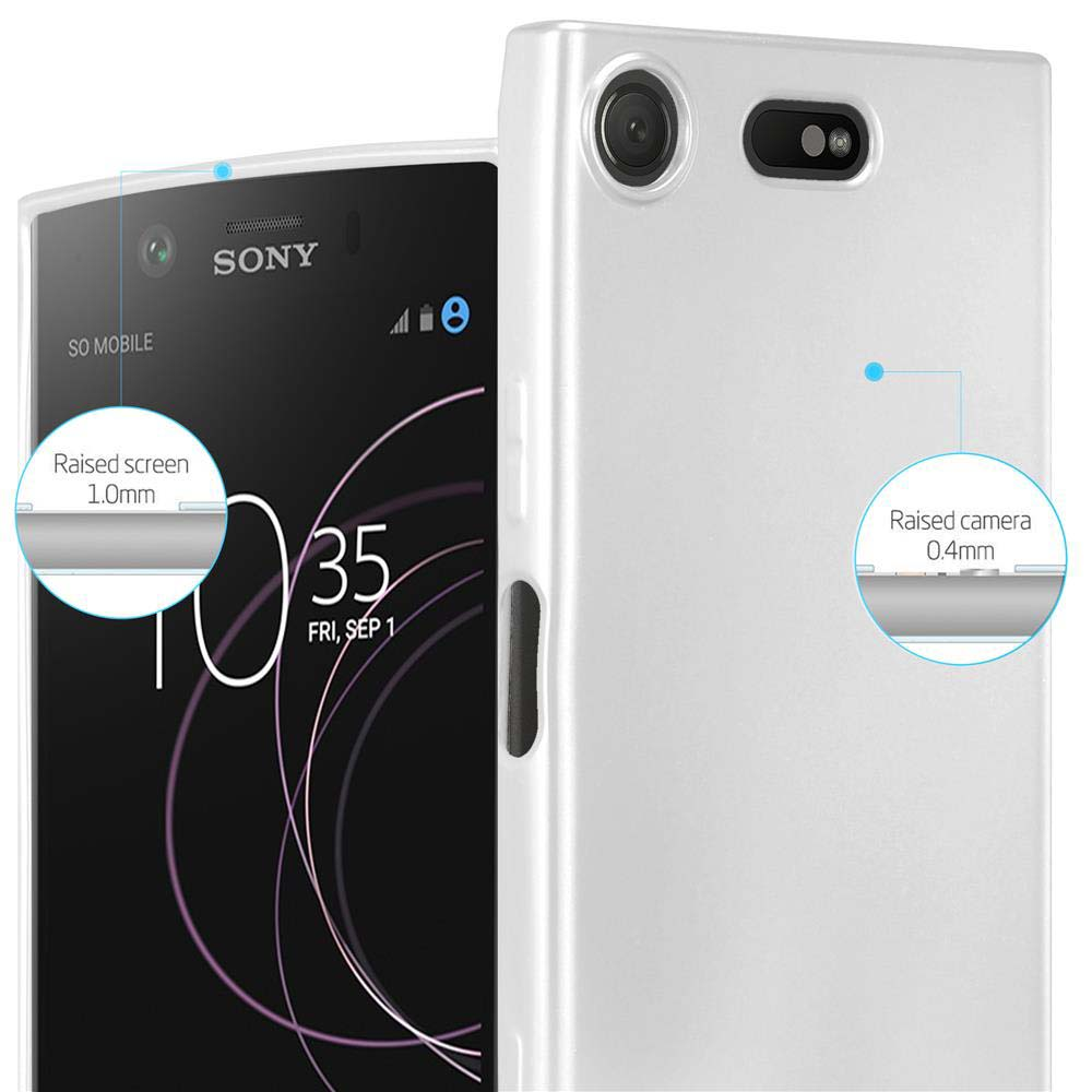 Primo piano di un telefono con schermo e cover posteriore. Lo schermo mostra l'ora e la data.