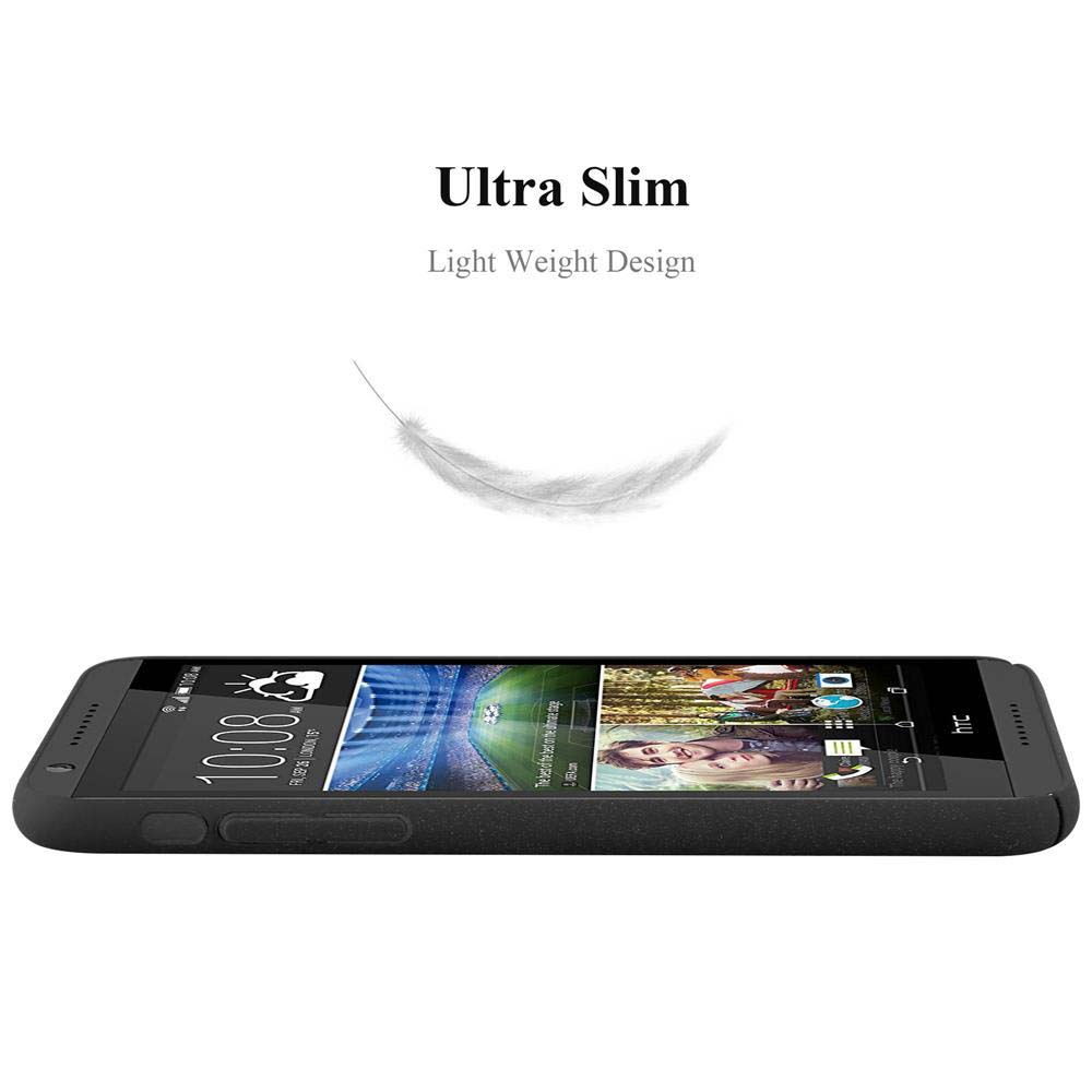 Schwarzes Telefon in einer Hülle, liegt auf der Seite. Weiße Feder darüber.