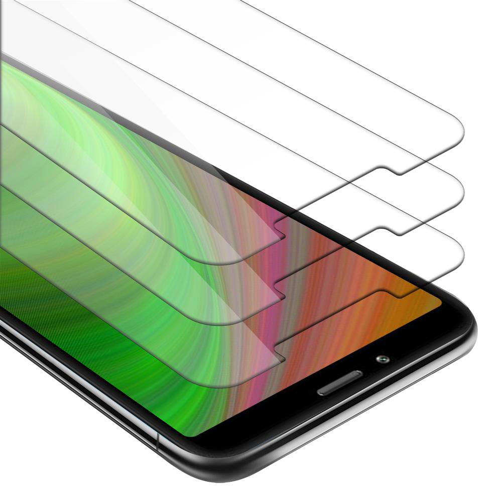 Schermo del telefono con protezioni. Le protezioni sono trasparenti. Sfondo colorato.